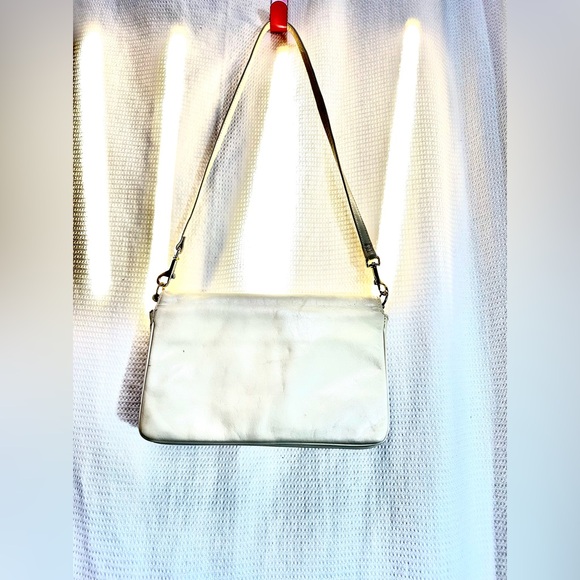 Vintage Margolm snakeskin and cream leather clutch with shoulder strap - Picture 4 of 5